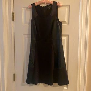 Med (6-8) cocktail dress black with leather/pleather
